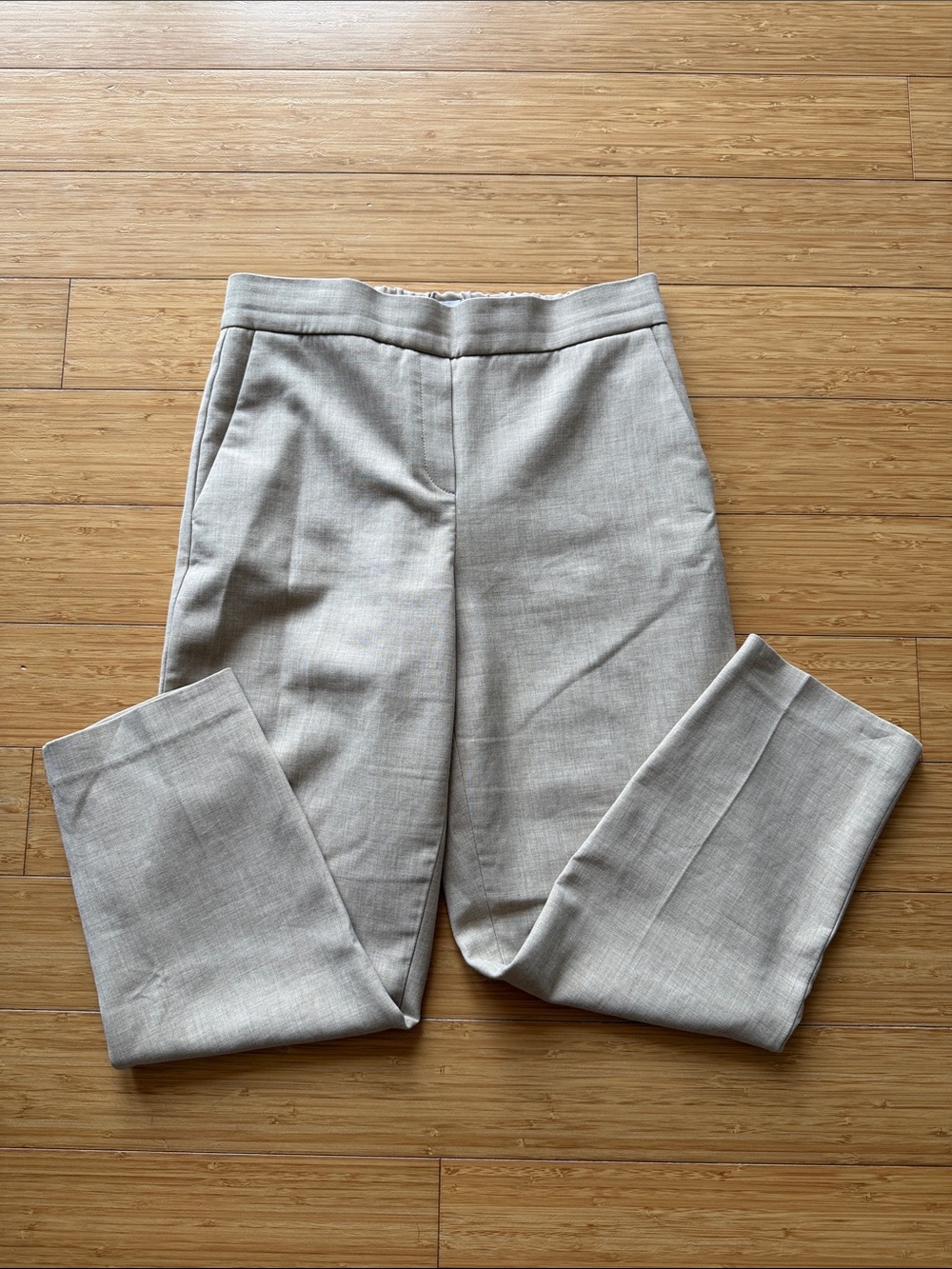 Babaton Beige Cropped Tailored Elastic-Waist Trousers